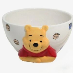 New Winnie the Pooh Disney White and Yellow Hunny Pot Ceramic Noodle Bowl READ